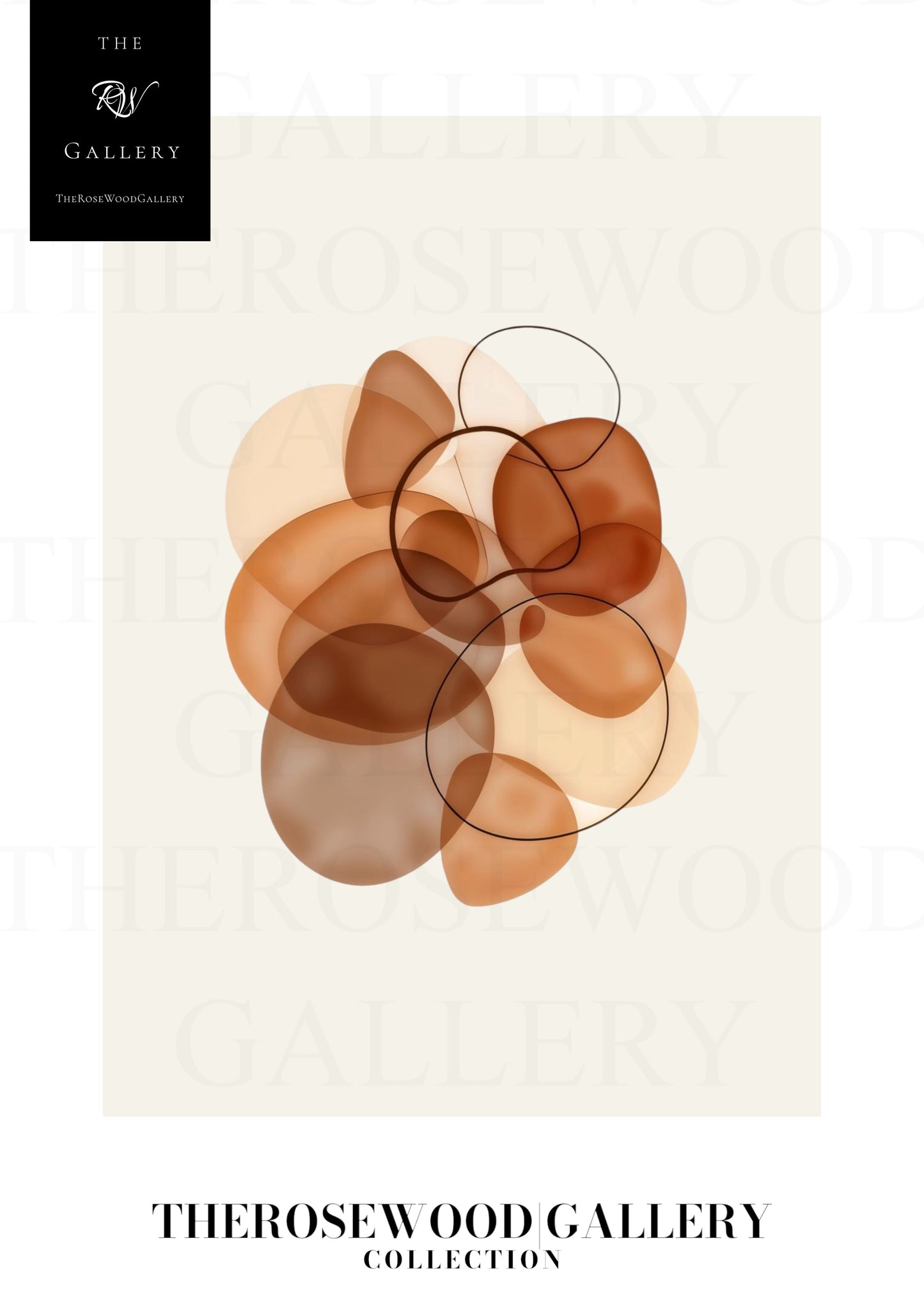 Impression numérique minimaliste neutre | Téléchargement instantané d'une décoration murale | Tons brun saumon | Cercles abstraits | Décoration d'intérieur contemporaine | Affiche imprimable moderne et naturelle