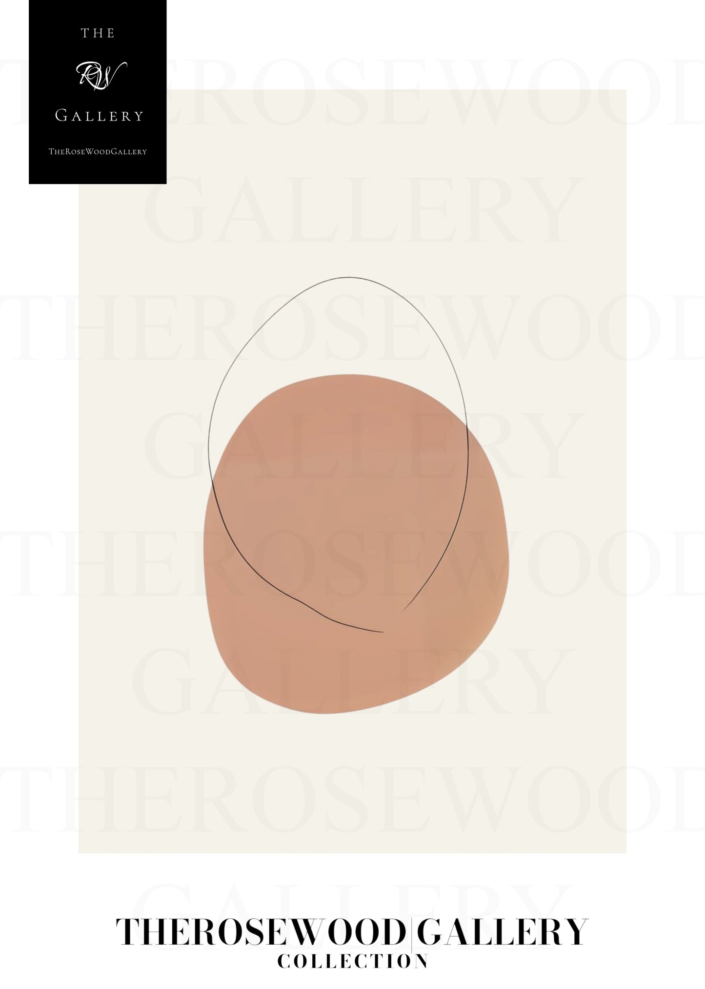 Blassrosa minimalistische Kunst | Sofort-Download | Neutrale Wanddekoration | Moderner abstrakter Kreis | Dezente feine Linie | Poster zum Drucken