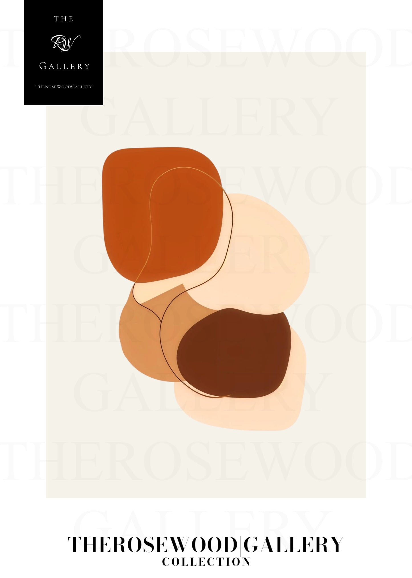Instant Digital Wall Art | Red-Brick Cream Living Room Decor | Warm Tones Abstract Pattern | Soft Earthy Colors | Modern Print