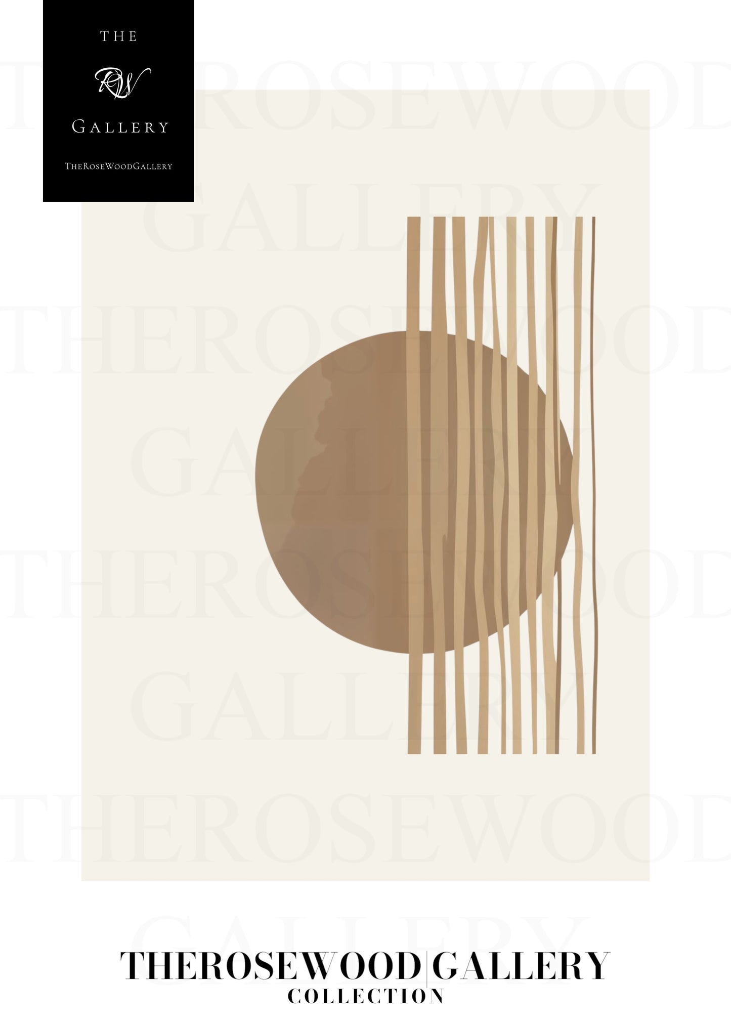 Digitales Kunstwerk mit minimalistischer Symmetrie | Modernes Wohndekor | Farbschema Braun und Beige | Künstlerische Linien | Friedliche, stilvolle Umgebung