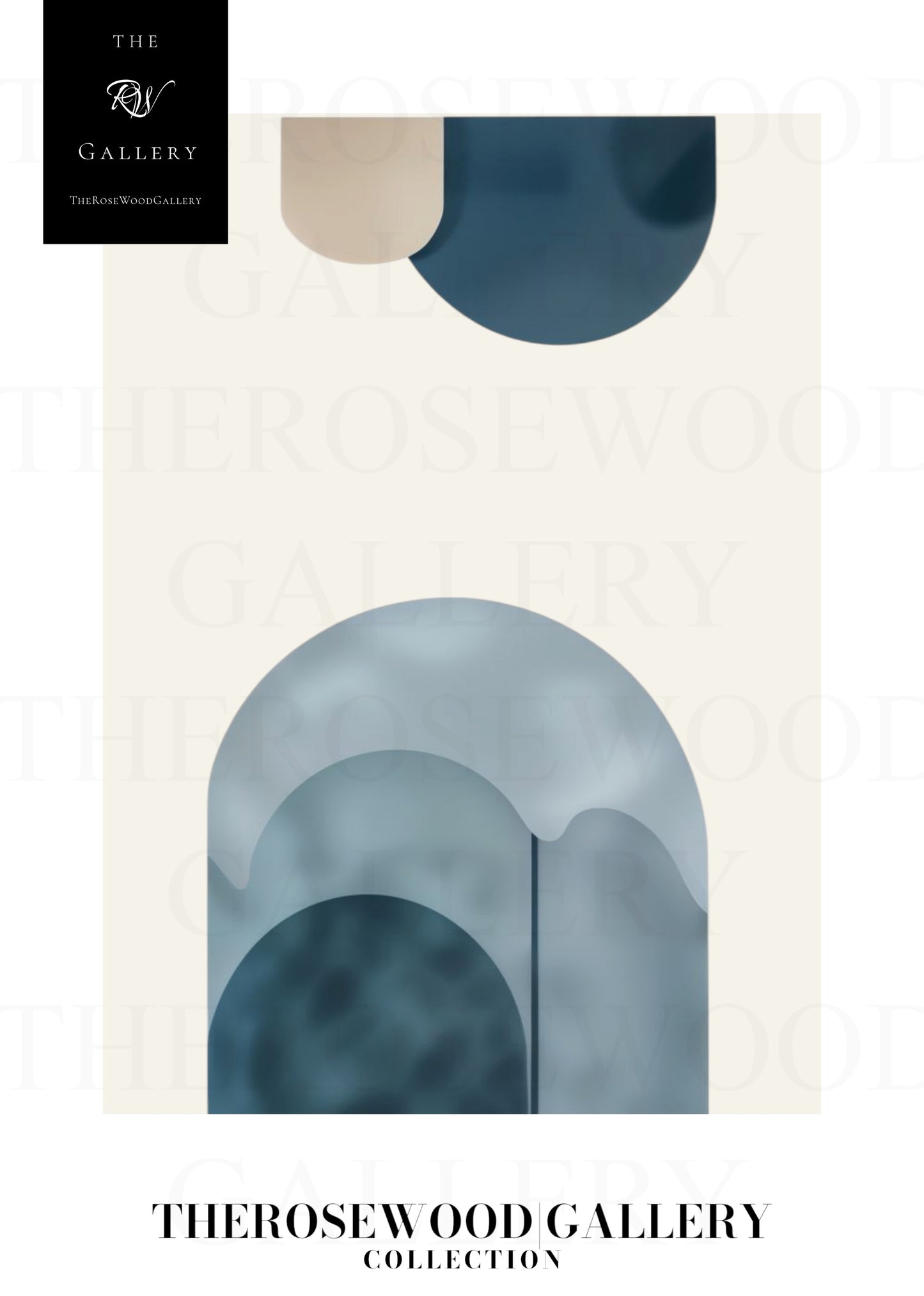 Art imprimable haute définition | Design contemporain aux courbes | Teintes bleu et beige-gris | Art minimaliste | Décoration murale sereine