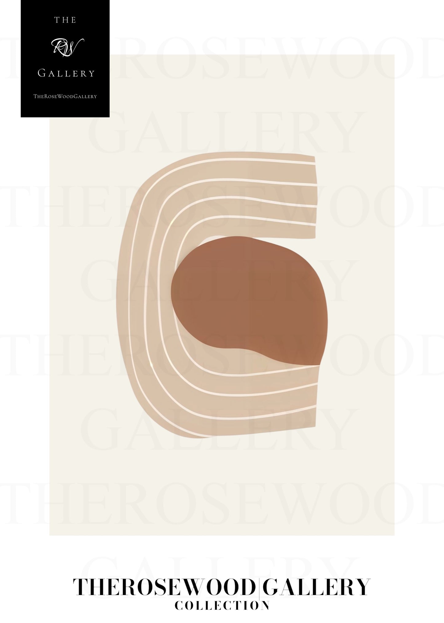 Affiche numérique artistique imprimable | Haute définition | Crème douce et terre cuite | Lignes géométriques | Style intérieur contemporain