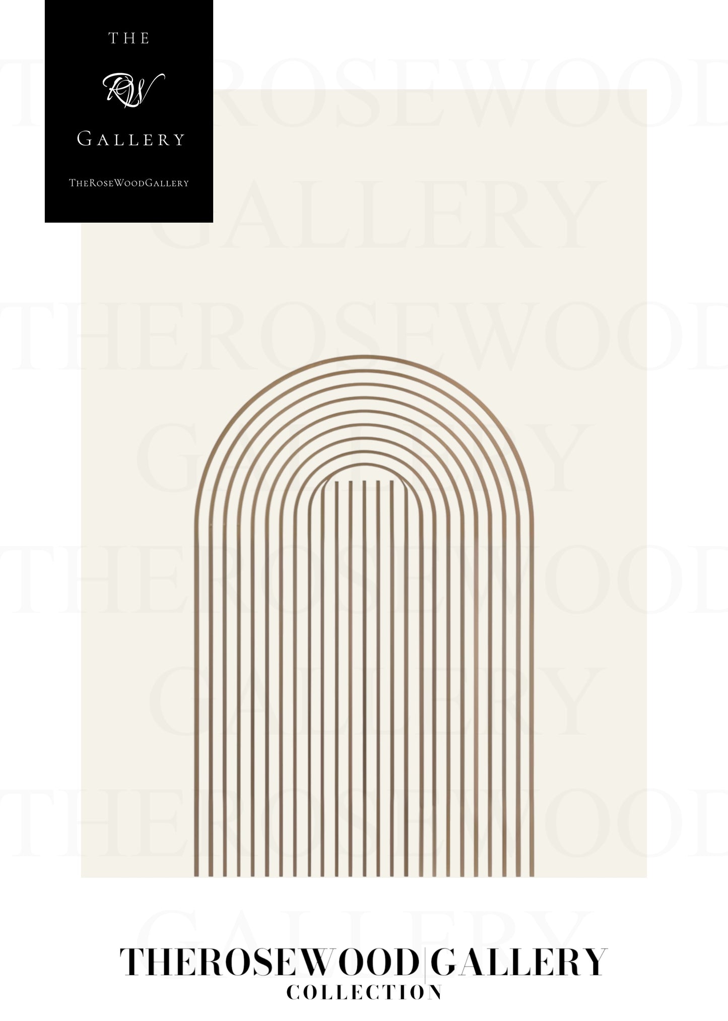 Affiche minimaliste imprimable | Téléchargement haute résolution | Tons dorés | Motif arc linéaire