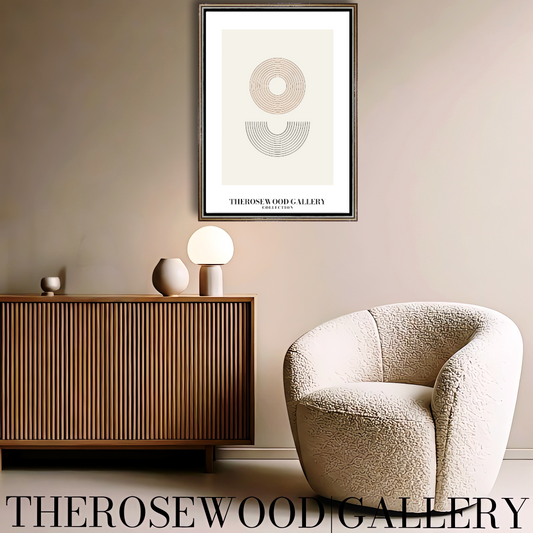 Digital Minimalist Wall Art | High-Resolution Download | Neutral | Fine Black Lines & Geometric Shapes | Contemporary Art