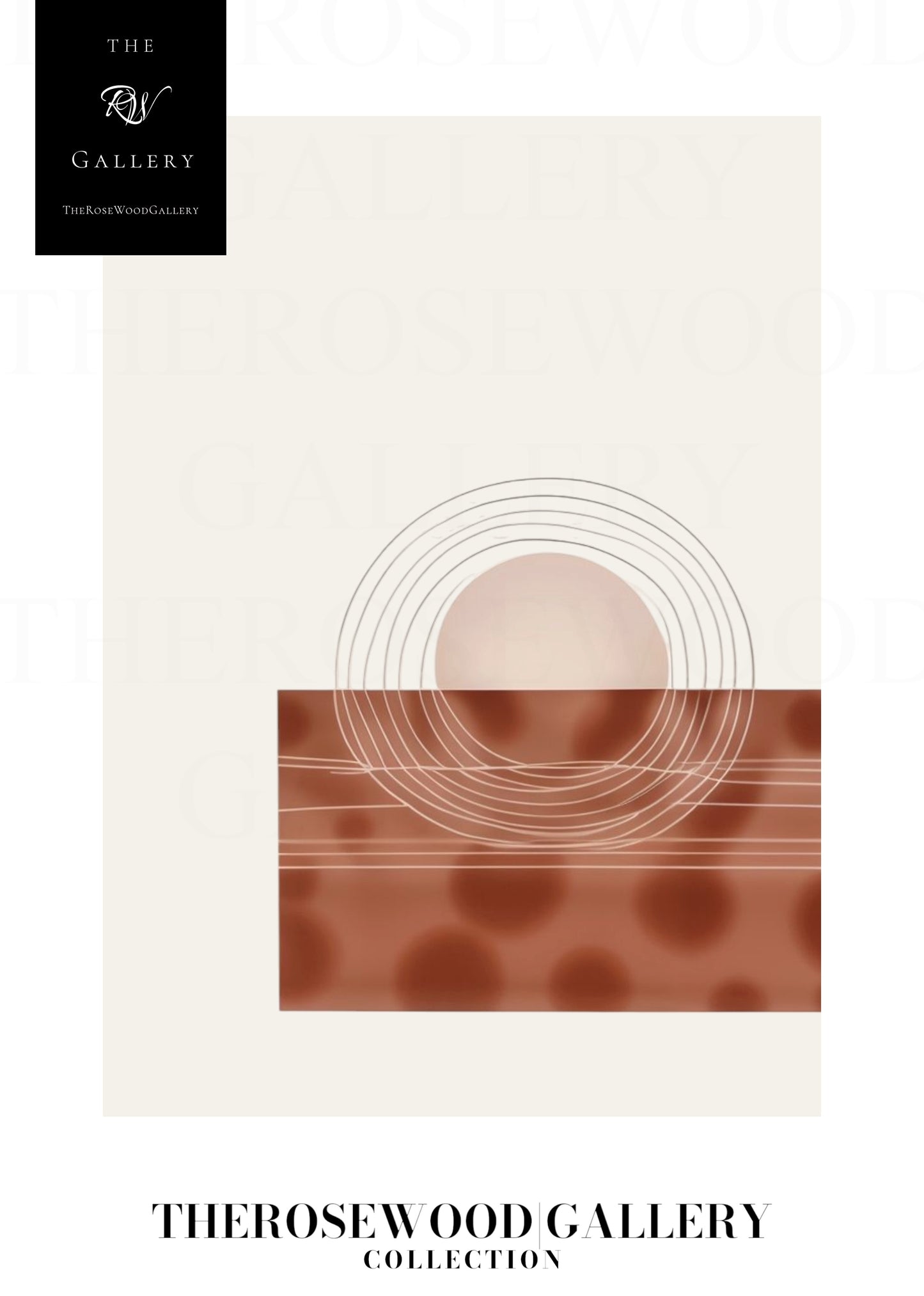 Zeitgenössische Kreislinie | Digitale Kunst | Schneller Download verfügbar | Ruhige neutrale Farben | Schickes modernes Dekor | Helle Erdtöne | Roter Brique | Geometrische Kunst