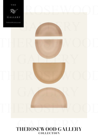 Minimalistische Wandkunstdrucke | Sofort-Download | Warme, neutrale Töne | Dezente kreisförmige Designs | Sanfte Erdfarben | Beige- und Taupe-Palette