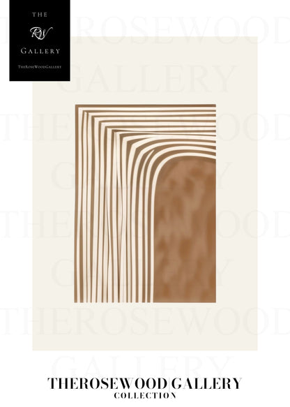 Moderne minimalistische druckbare Kunst | Sofortige digitale Lieferung | Gemütliche neutrale Farben | Zarte Linienmuster | Warme, gedämpfte Palette | Erdiges Beige-Taupe