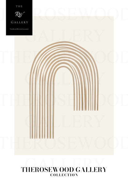 Simple Printable Wall Decor | Instant Access | Warm Neutral Color Palette | Graceful Arc Lines Designs | Subtle Muted Hues | Taupe Beige Tones