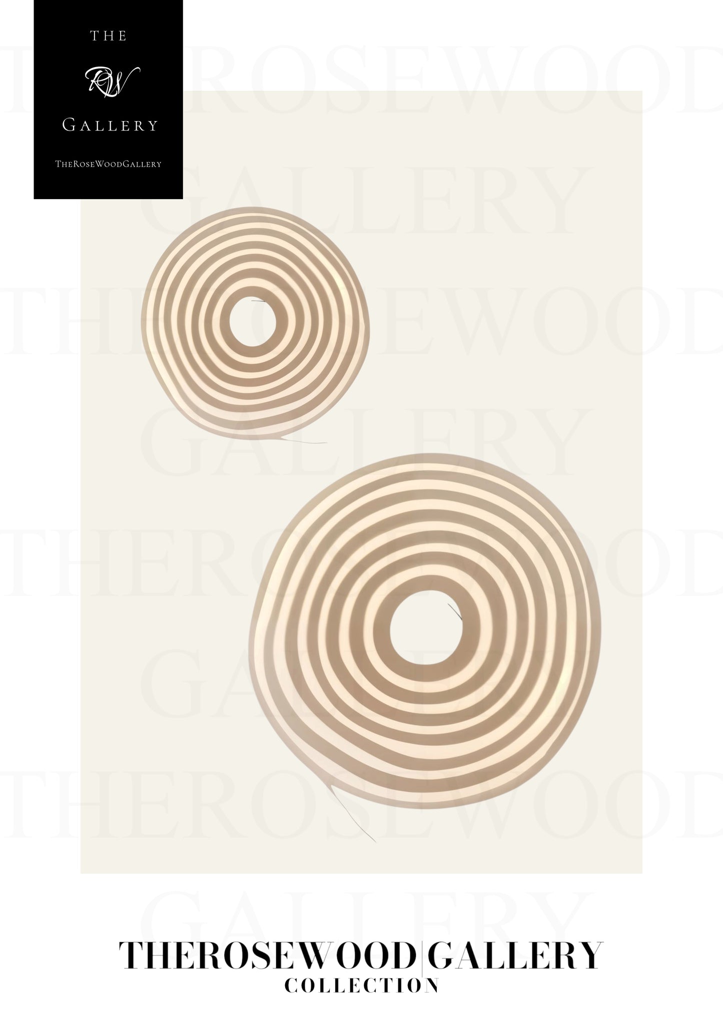 Minimal Digital Art Print | Instant Download | Warm Neutral Palette | Soft Circular Patterns | Earthy Muted Tones | Taupe Dark-Orange Accents