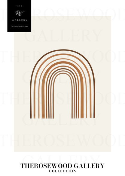Art minimaliste en arc | Art numérique à télécharger instantanément | Décoration neutre pour la maison et le bureau | Nuances de brun chaud | Affiche moderne et chic