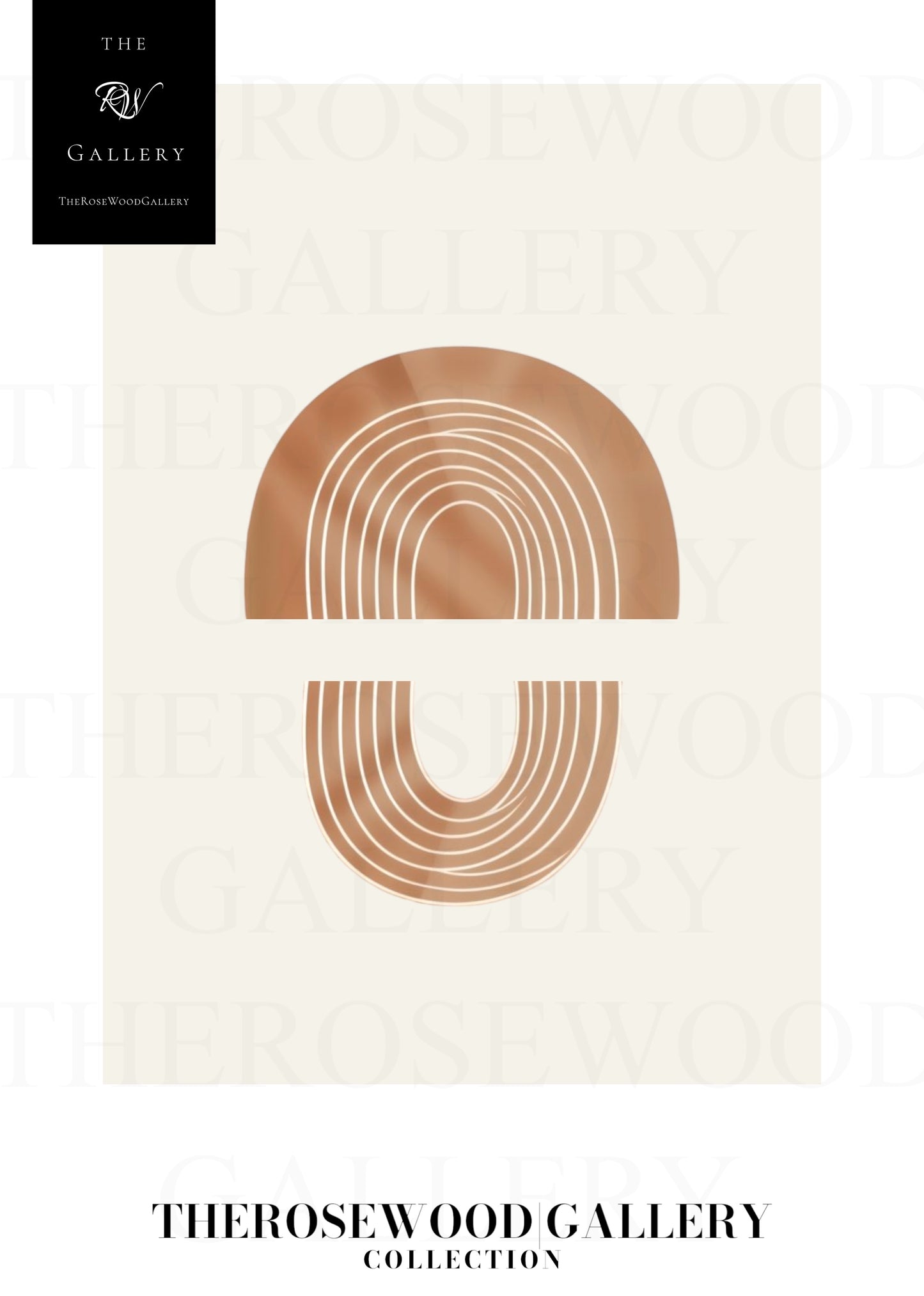 Décoration murale minimaliste moderne | Impression numérique abstraite | Décor crème | Formes géométriques en dôme | Palette brun terre cuite | Affiche artistique épurée