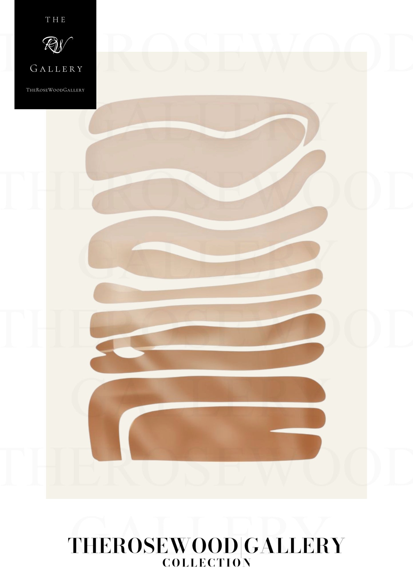 Abstrakter minimalistischer Kunstdruck | Taupe-Farbverlauf | Sofort herunterladbares Poster | Geometrische Komposition | Warme Farbtöne | Elegantes Dekor