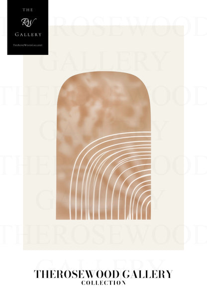 Fine White Line | Abstract Poster | Digital Geometric Print | Cozy Home Aesthetic | Warm Hues | Modern Artistic Wall Art