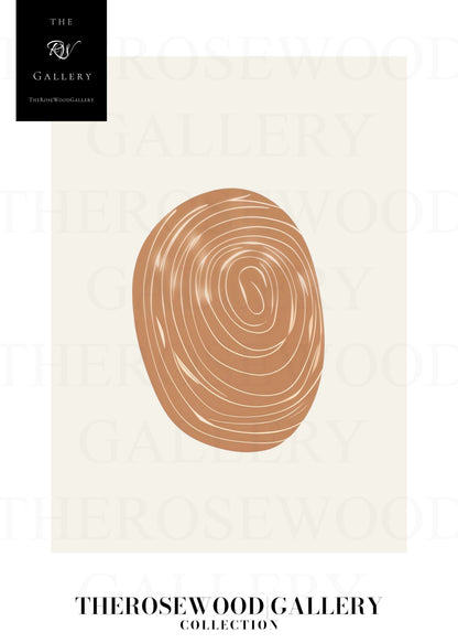 Zeitgenössischer neutraler Kunstdruck | Digitaler Bleistift mit weißem Strich | Minimalistisches ovales Design | Sofort-Download | Zen-Dekor | Modernes Wandposter