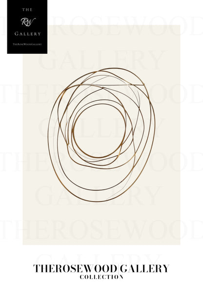 Soft Gold Contours | Modern Lines Abstract Print | Digital Drawing | Home Decor | Beige Tones | Contemporary Wall | Artful Living Space