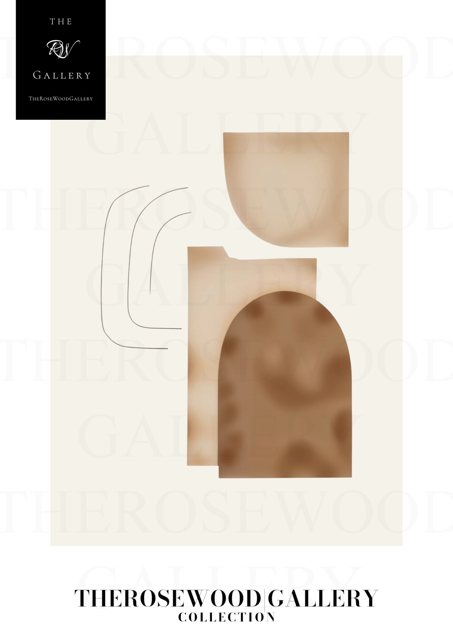 Elegant Black Lines | Contemporary Abstract Print | Square Digital Design | Warm Tones | Minimalist Wall Art | Cozy Home Gallery