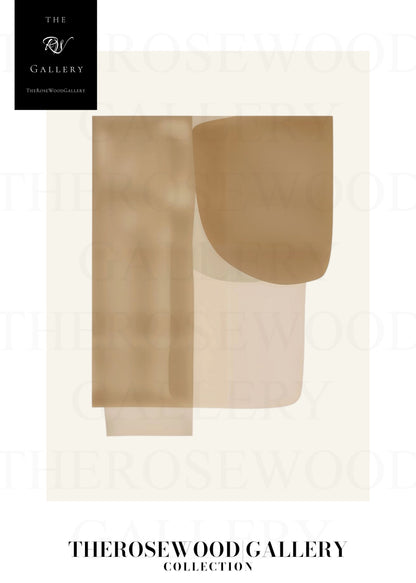 Modern Minimalist Abstract Print | Digital Wall Art | Warm Neutrals | Elegant Composition | Cozy Contemporary Decor