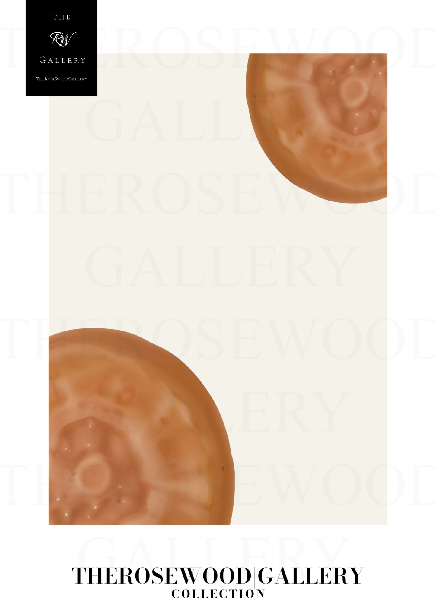 Contemporary Cercle Artwork | Digital Canvas | Brown-Orange Warm | Stylish Forms | Serene Minimalist Decor