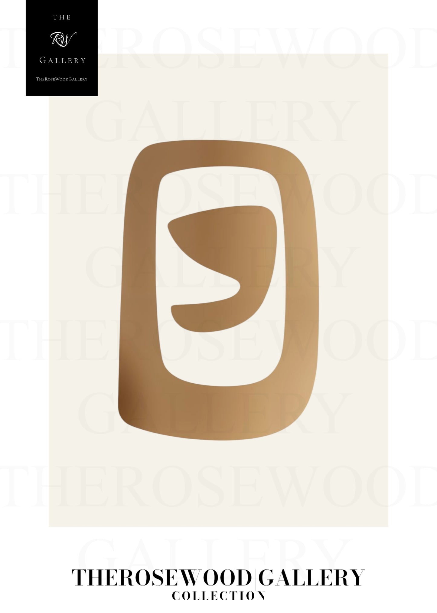 Elegant Symmetrical Print | Digital Decor | Bronze & Ivory | Artistic Silhouettes | Calm Minimalist Setting