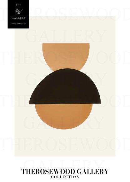 Refined Balanced Artwork | Modern Digital Wall Art | Black Orange Tones | Creative Outlines | Geometric Minimal Ambience