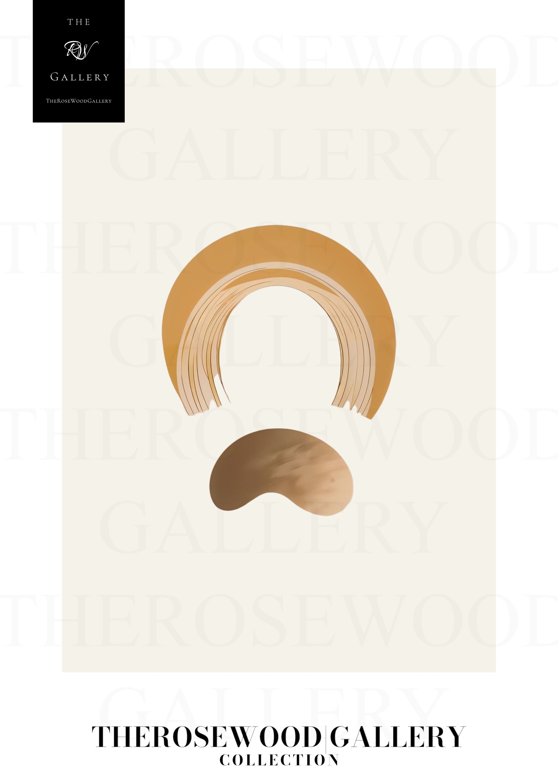 Chic Harmonious Poster | Digital Modern Home Decor | Off-Orange Palette | Artistic Profiles | Tranquil Simple Interior