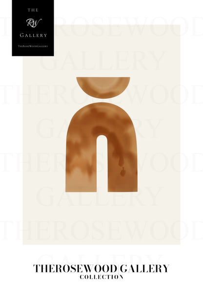 Art mural numérique Modern Balance | Impression haute définition | Tons bronze subtils | Élégance géométrique artistique | Décoration minimaliste