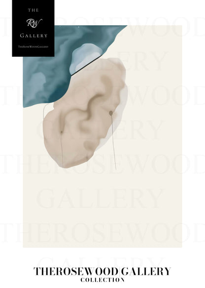 Refined Printable Digital Artwork | High Definition Quality | Elegant Soft Azur Tones | Beige Watercolor  | Minimalist Home