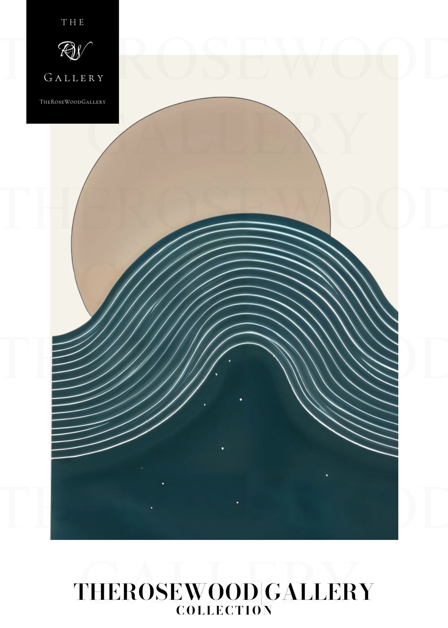 Printable Modern Digital Canvas | High Definition File | Blue Color Scheme | Cercle Shapes | Peaceful Minimalist Room