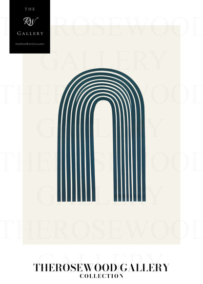 Elegant Printable Digital Wall Art | High Definition Quality | Blue Turquoise Palette | Modern Arc Aesthetics | Soothing Home