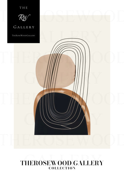 Modern Printable Art Poster | High Definition Download | Subtle Earthy Hues | Geometric Harmony | Cozy Contemporary Wall Art