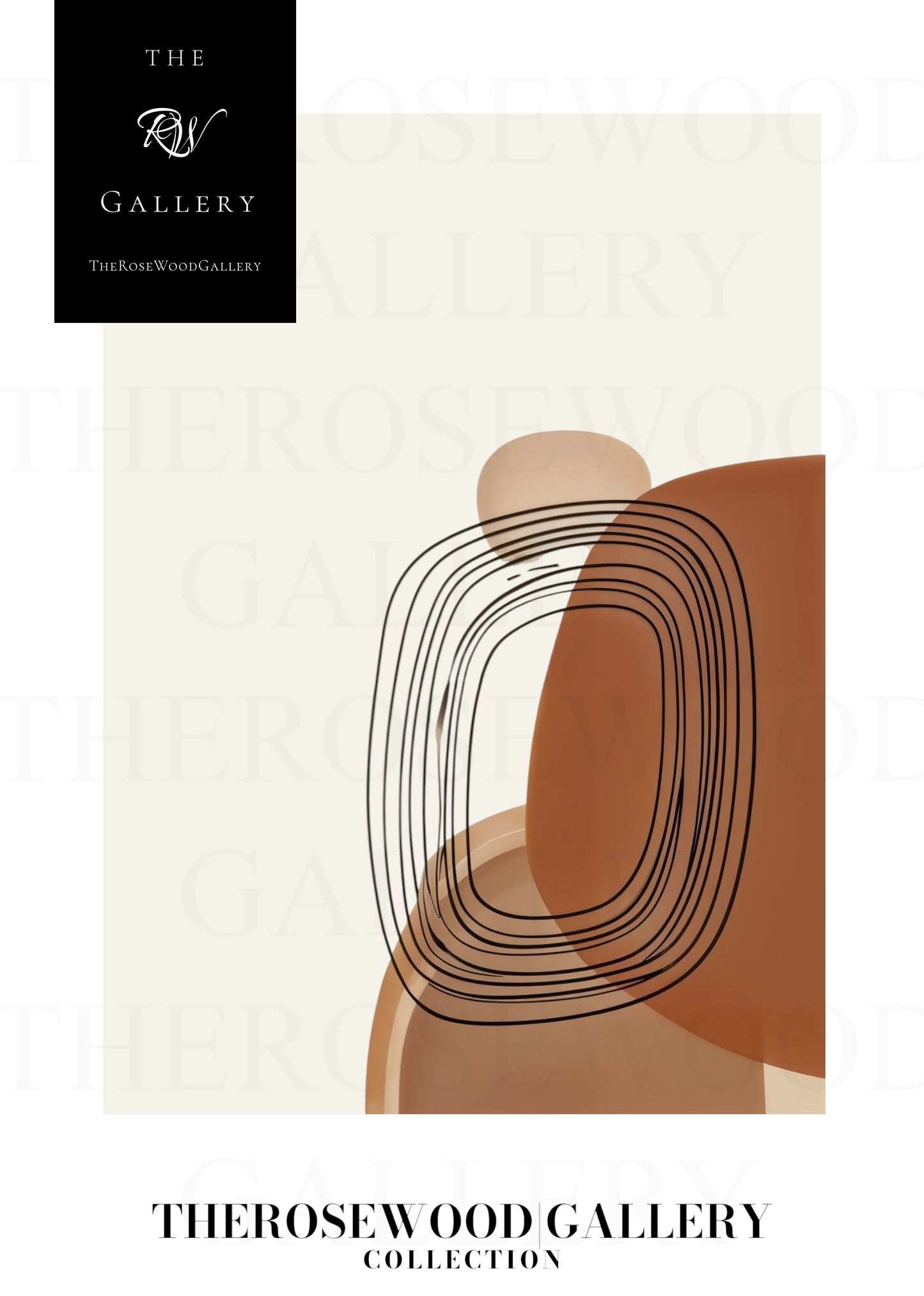 Elegant Printable Poster | High Resolution | Terracotta Cream & Rosewood Palette | Geometric Cercle | Refined Home Decor