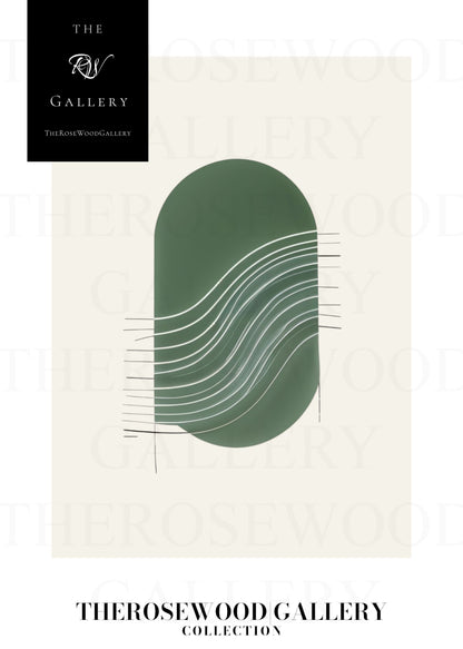 Art mural abstrait minimaliste | Téléchargement numérique instantané | Vert neutre | Lignes géométriques | Décoration d'intérieur moderne et élégante.