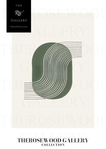 Zeitgenössische digitale Wandkunst | HD-Download | Grün Pastell | Abstraktes geometrisches Design | Moderne Wohnkultur
