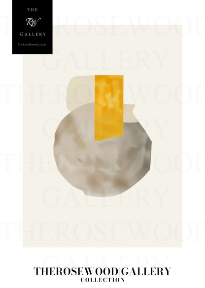 Minimalist Wall Art | Ultra HD Download | Gray Yellow Colors | Abstract Geometry | Cozy Interiors