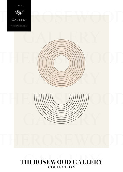 Digital Minimalist Wall Art | High-Resolution Download | Neutral | Fine Black Lines & Geometric Shapes | Contemporary Art