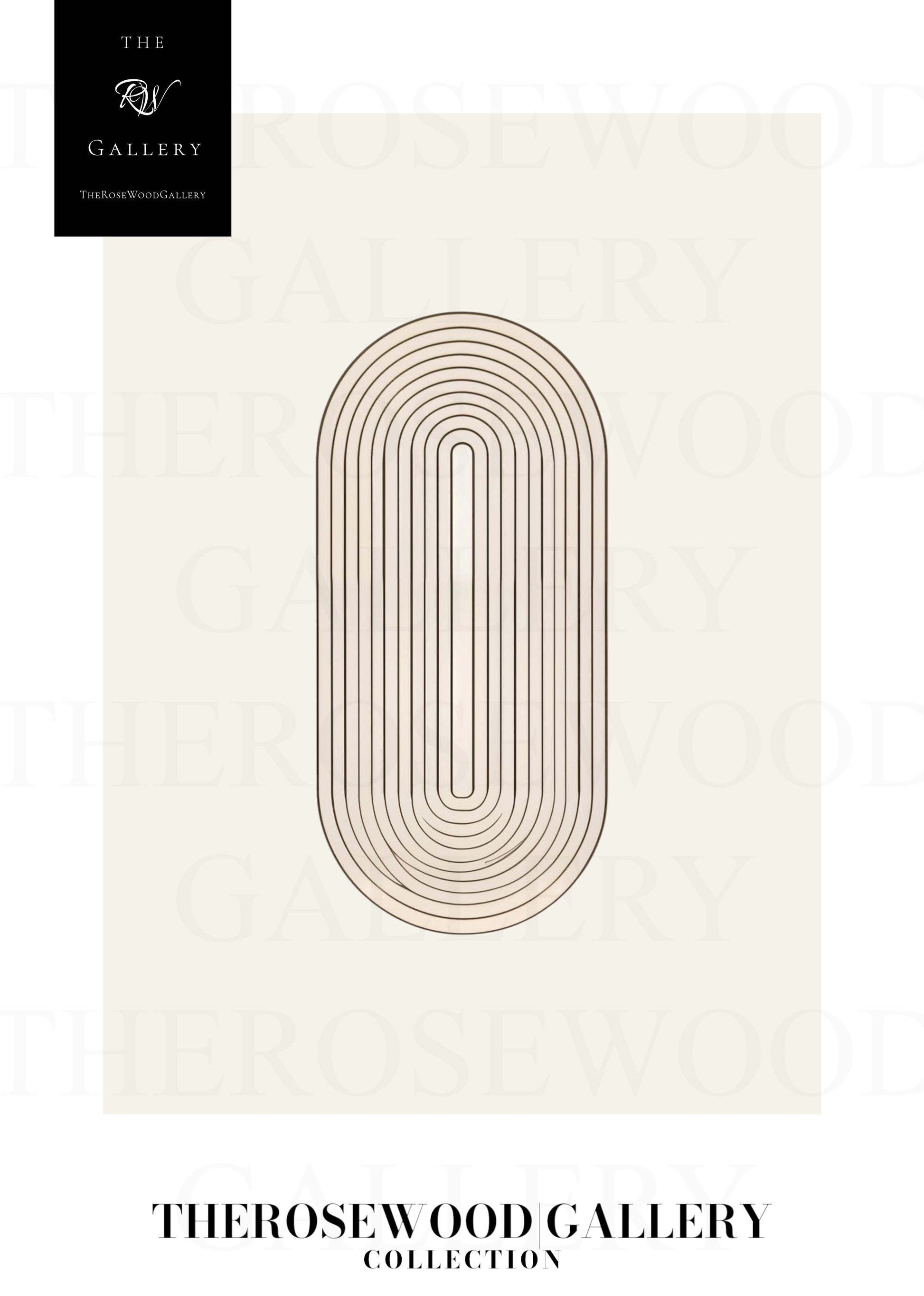 Modern Wall Art | High-Definition Digital File | Beige Colors | Fine Orange Lines | Oval Design |  Interior Art