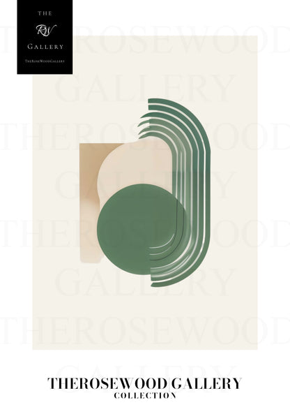 Printable Modern Abstract Art | High-Resolution Download | Soft Beige-Green Shades | Geometric Lines | Home Decor