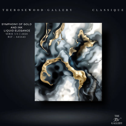 Downloadable Abstract Smoke Art Grey Black Gold Beige Pouring Painting