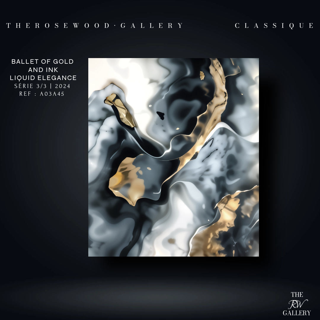 Abstract Digital Minimalism Art Smoke Art Grey Black Gold Beige Pouring Painting