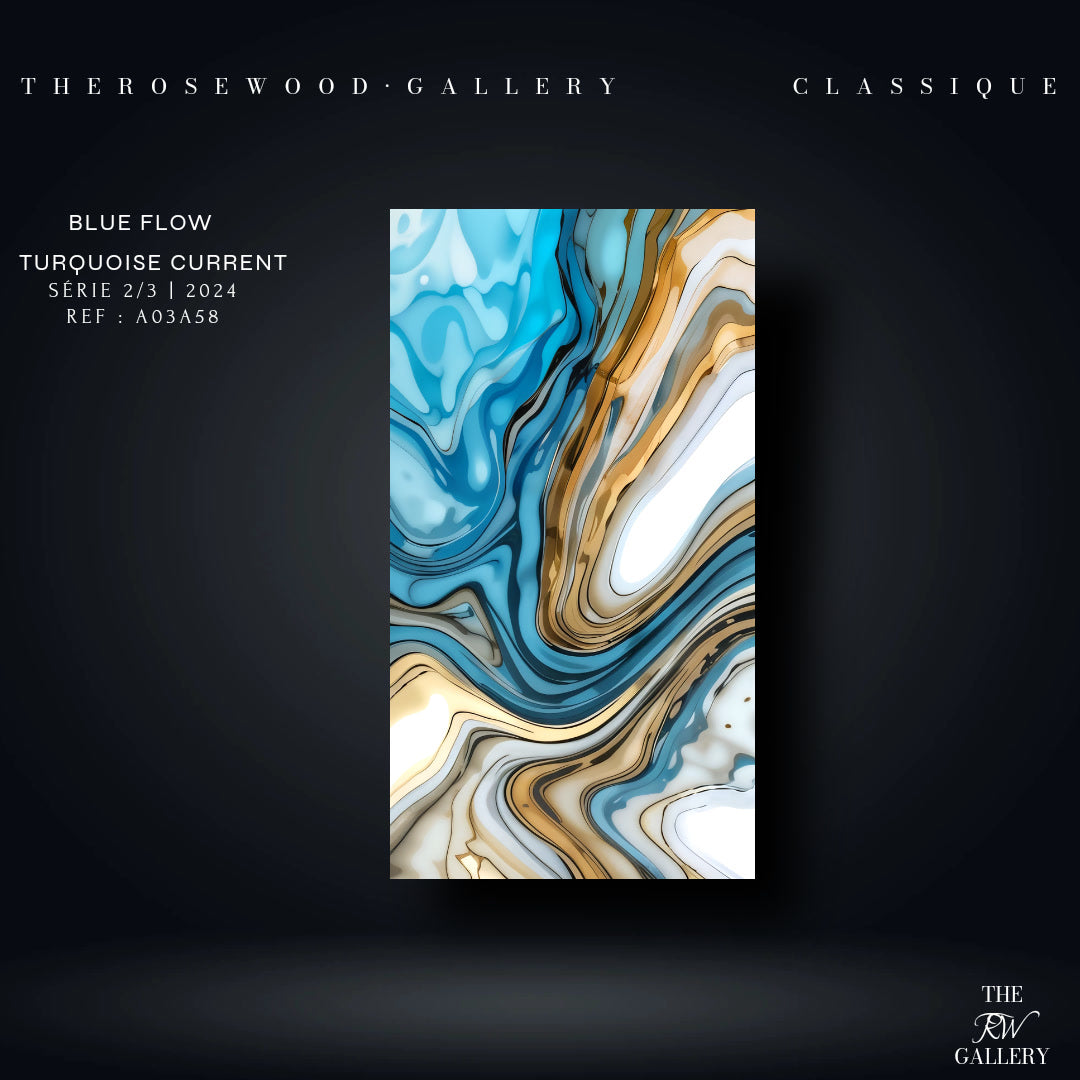 Abstract Art Soft Blue Azur Light Turquoise Classical Artwork Digital Zen Pouring Painting Waving Artwork
