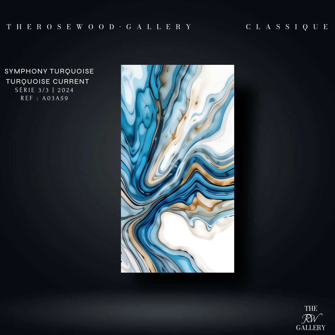 Abstract Digital Art Soft Blue Azur Light Turquoise Classical Artwork Zen Pouring Painting Waving