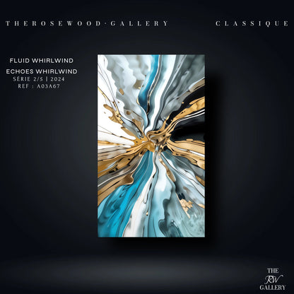 Soft And Elegant Shades Of Turquoise Blue Cream White Gold Painting Digital Abstract Art Contemporary