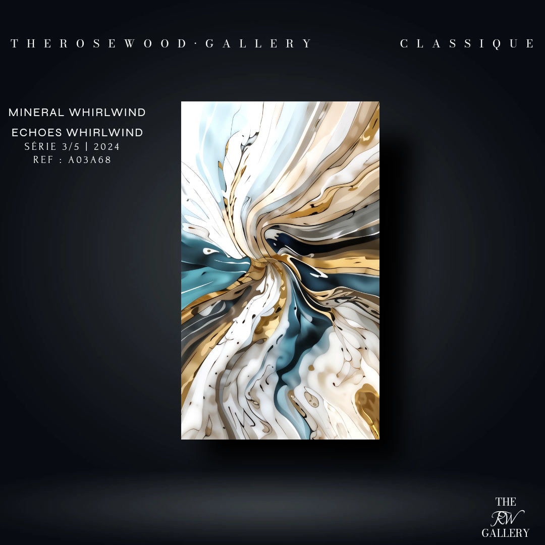 Deep Teal Blue Pouring Painting Digital Abstract Art Contemporary Shades Of Cream White Whirlwind