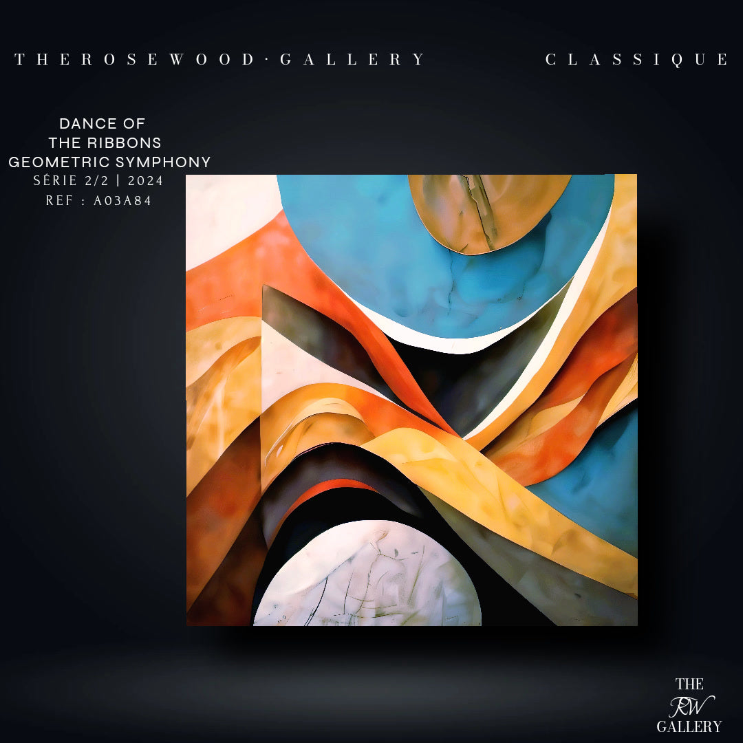 Abstract Minimalist Digital Artwork Orange Ochre Yellow Brick Red Blue Cool Vibrant Colors Abstract Cubism