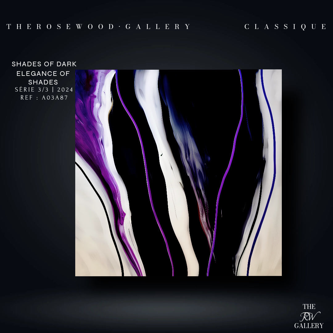 Fluid Art Painting Calm Serenity Fiery Purple Deep Black Ivory Contemporary Digital Pouring Painting
