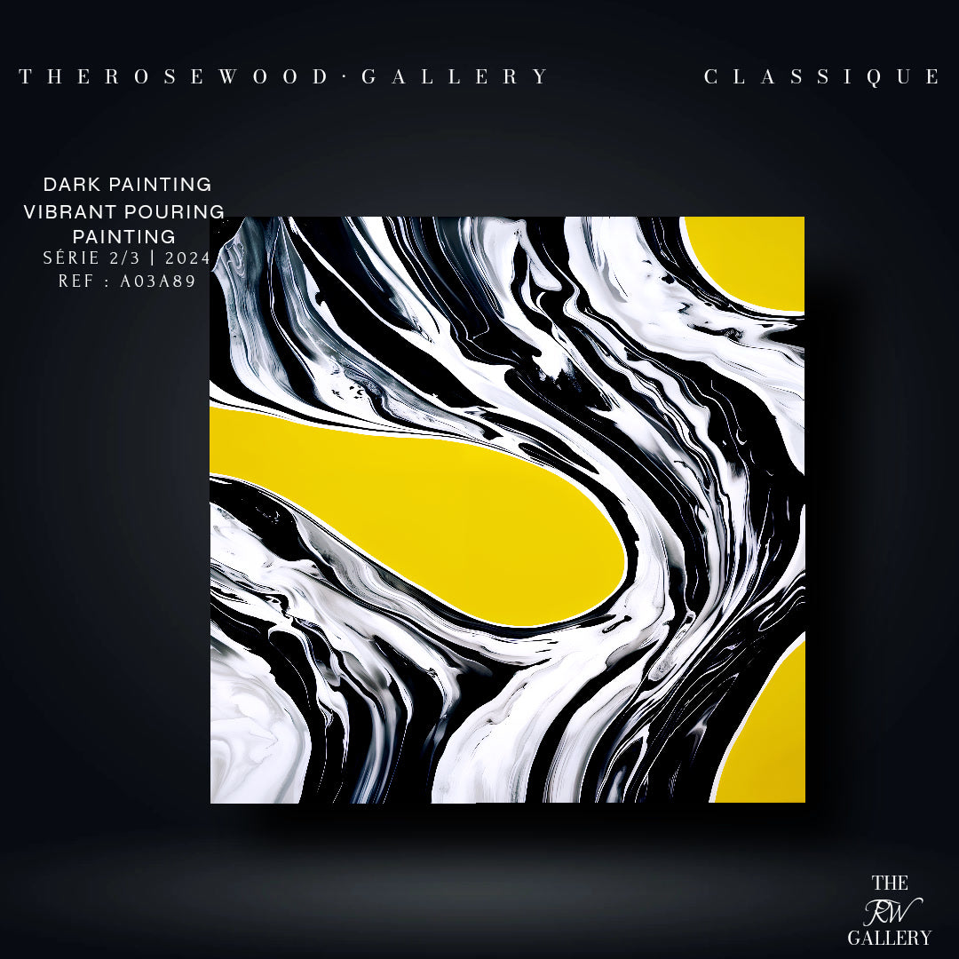 Digital Contemporary Wall Decor Saturated Flamboyant Yellow Through Ivory And Deep Black