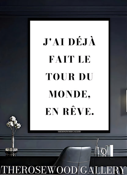 Chic black and white calligraphy quote. Premium digital file for a printable, modern artwork inspirational poster.