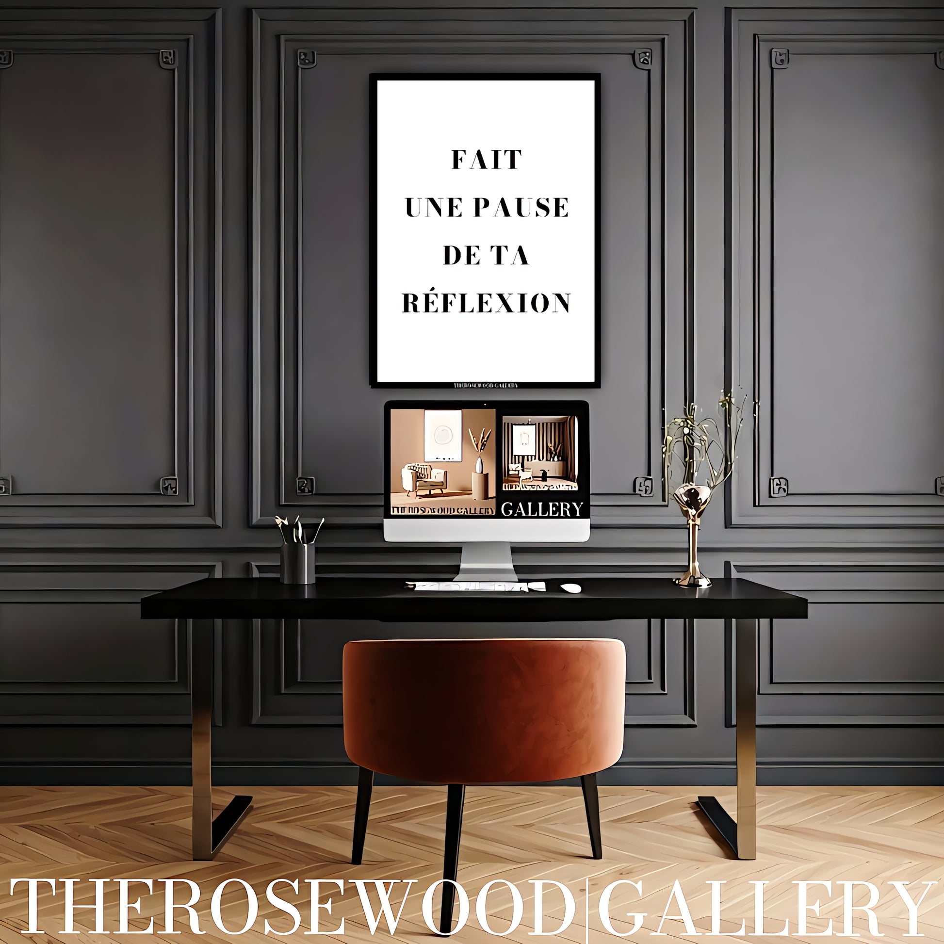 Workspace art featuring a positive quote. High-resolution gallery-quality digital download in a modern artwork style.