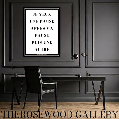 Positive decor, a modern motivational quote in simple digital art style. Minimalist monochrome statement print.