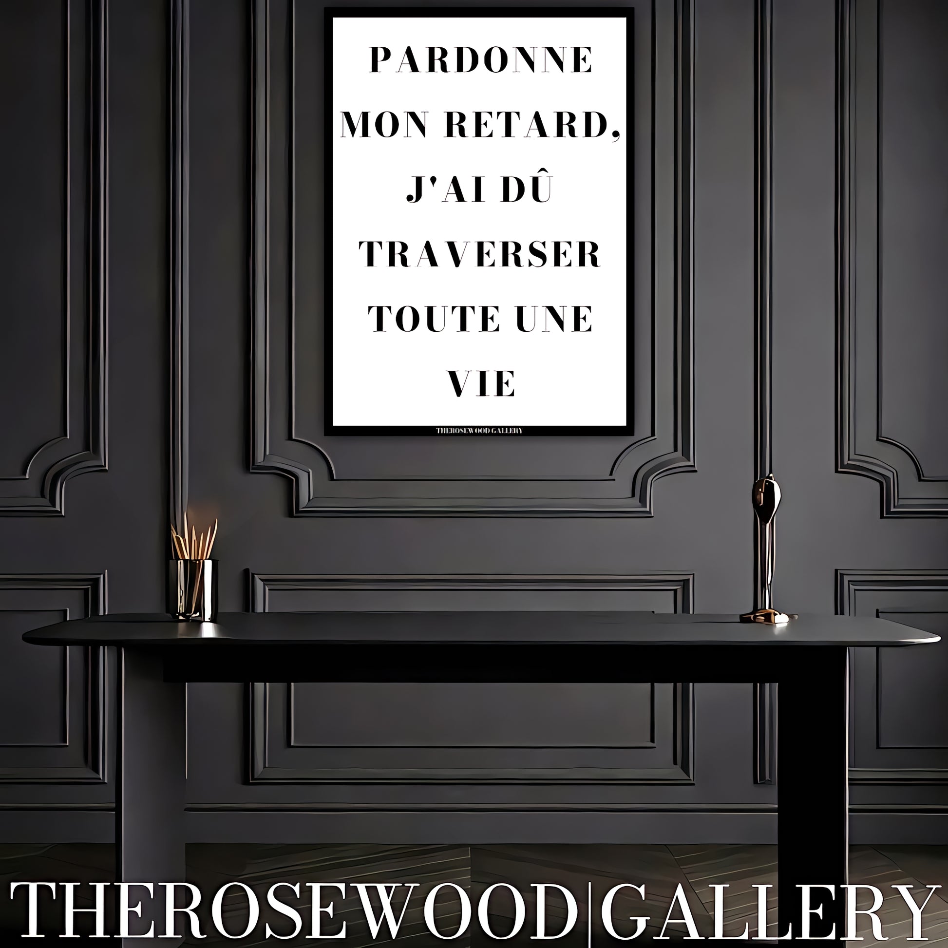 Black and white contemporary art print. Calligraphy poster with an uplifting motivational quote digital download.